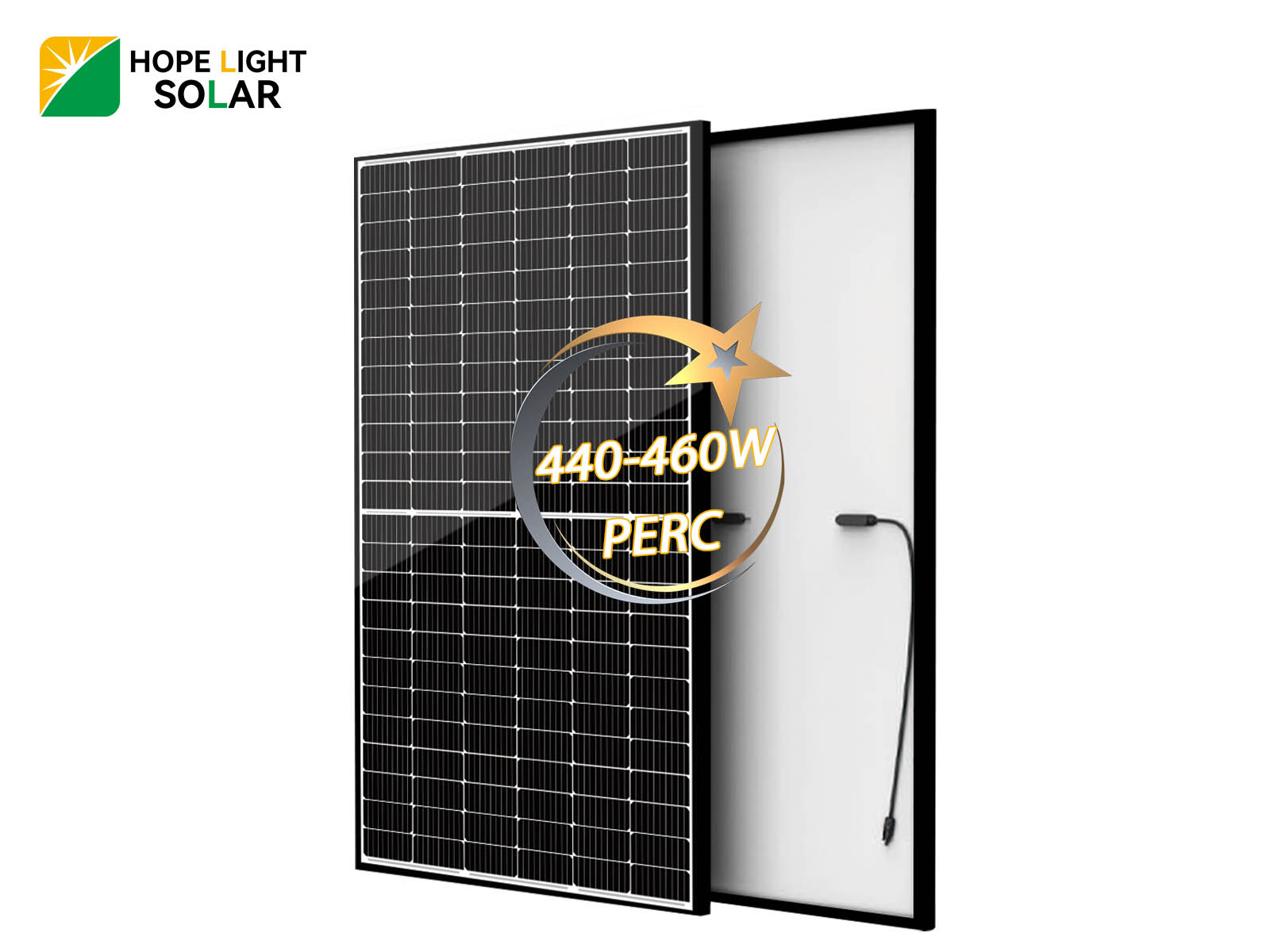 Pannello solare da 450 W con cornice nera in vetro PERC singolo